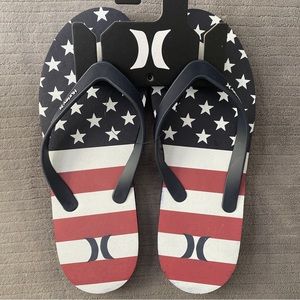 Brand New Hurley Patriotic Flip Flops